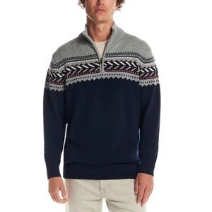 Men’s Weatherproof Vintage Quarter-Zip Sweater M NWOT Nordic Fair Isle Knit